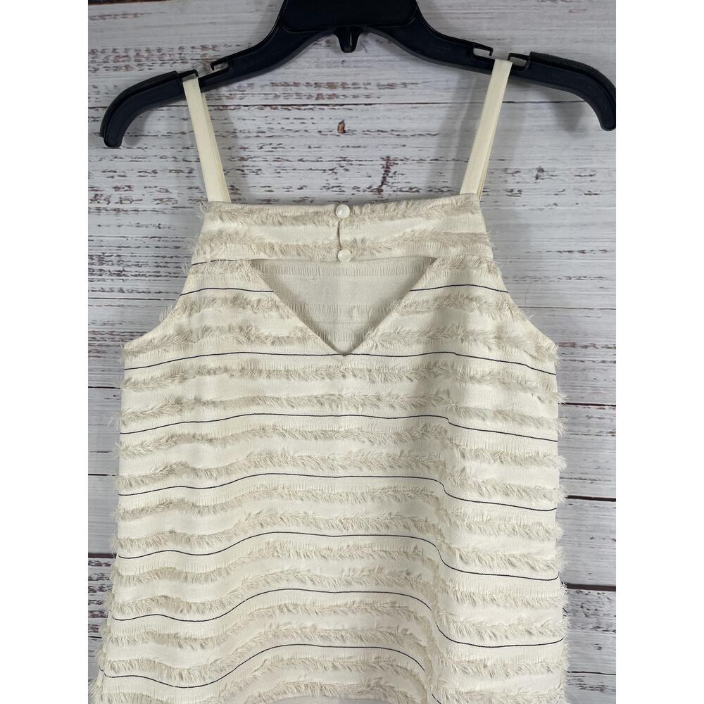 Maeve Anthropologie Tank Top Women's SZ 8 Textured Fringe Sleeveless Blouse Chic - Picture 8 of 9